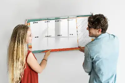 Quadro magnético para desenho planner semanal retrô
