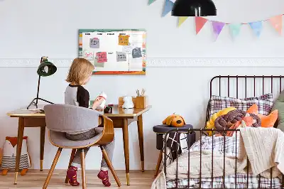 Quadro magnético para desenho planner semanal retrô
