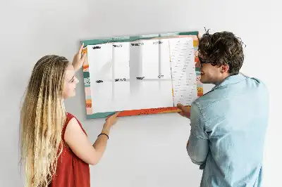 Quadro magnético para desenho planner semanal retrô
