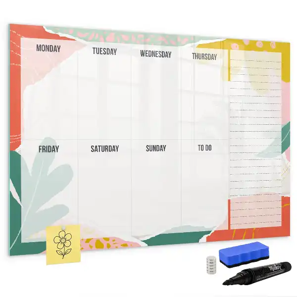 Quadro magnético para escrever planner semanal simples