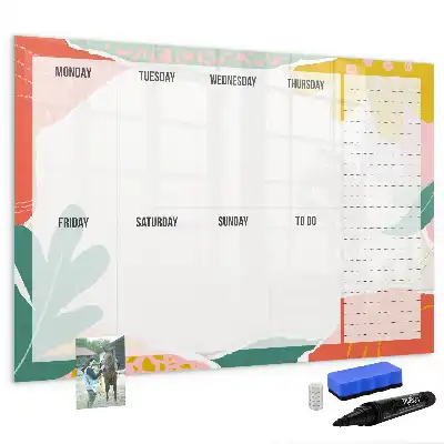 Quadro magnético para escrever planner semanal simples