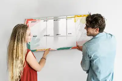 Quadro magnético para escrever planner semanal simples