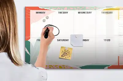 Quadro magnético para escrever planner semanal simples