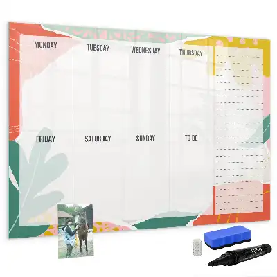 Quadro magnético para escrever planner semanal simples