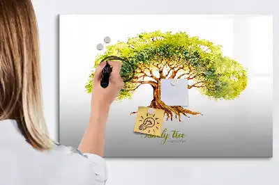 Quadro magnético para escrever tema árvore genealógica