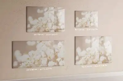 Quadro magnético para desenhar com estampa de pequenas flores brancas