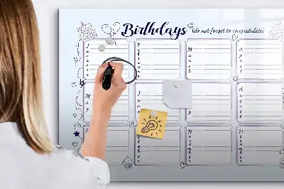 Quadro magnético para escrever cartão de aniversário