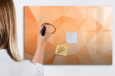 Quadro magnético para escrever estampa de abstração de triângulos