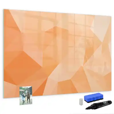 Quadro magnético para escrever estampa de abstração de triângulos
