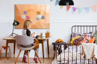Quadro magnético para escrever estampa de abstração de triângulos