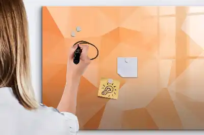 Quadro magnético para escrever estampa de abstração de triângulos