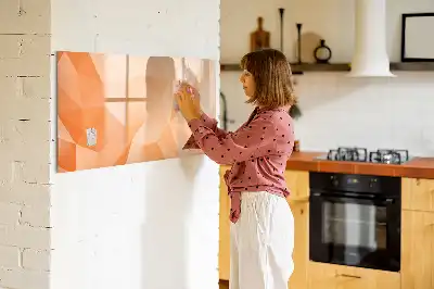 Quadro magnético para escrever estampa de abstração de triângulos
