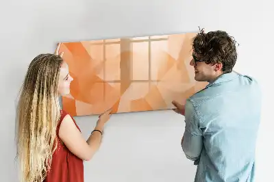 Quadro magnético para escrever estampa de abstração de triângulos