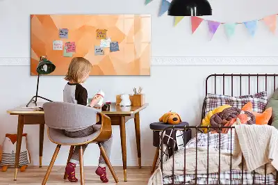 Quadro magnético para escrever estampa de abstração de triângulos
