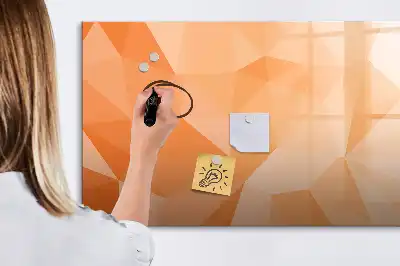 Quadro magnético para escrever estampa de abstração de triângulos