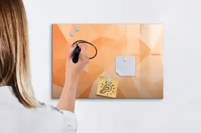 Quadro magnético para escrever estampa de abstração de triângulos