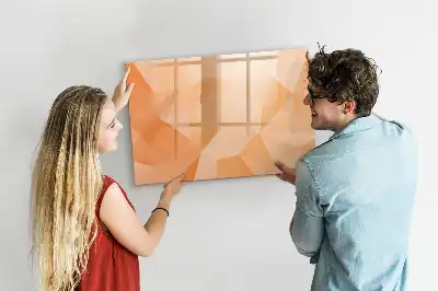 Quadro magnético para escrever estampa de abstração de triângulos