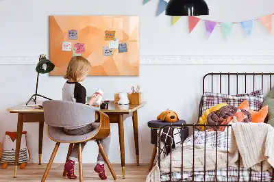 Quadro magnético para escrever estampa de abstração de triângulos