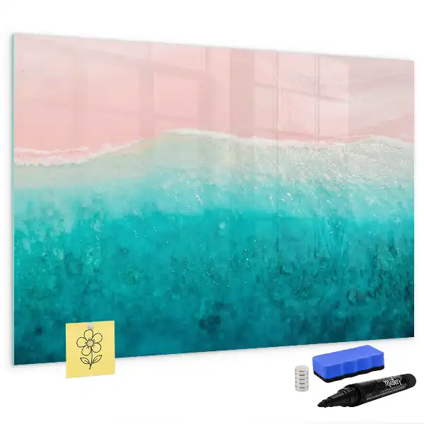 Quadro magnético para desenhar tema praia e mar