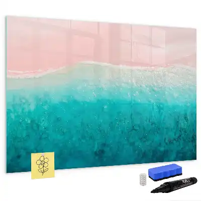 Quadro magnético para desenhar tema praia e mar