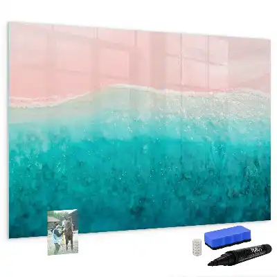 Quadro magnético para desenhar tema praia e mar