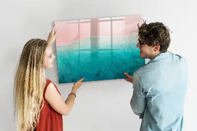 Quadro magnético para desenhar tema praia e mar