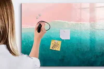 Quadro magnético para desenhar tema praia e mar