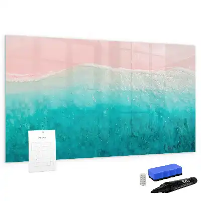 Quadro magnético para desenhar tema praia e mar