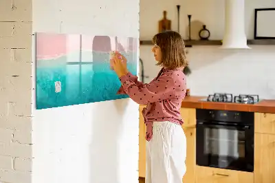 Quadro magnético para desenhar tema praia e mar