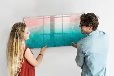 Quadro magnético para desenhar tema praia e mar