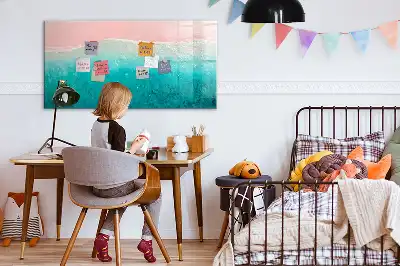 Quadro magnético para desenhar tema praia e mar