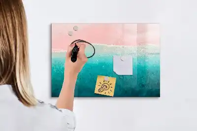Quadro magnético para desenhar tema praia e mar