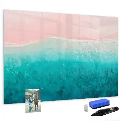 Quadro magnético para desenhar tema praia e mar