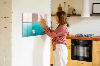 Quadro magnético para desenhar tema praia e mar