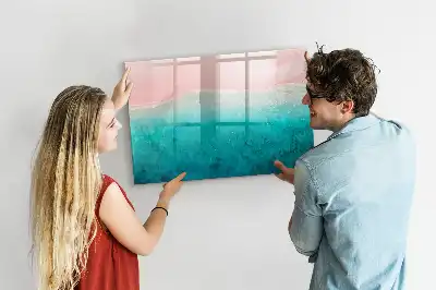 Quadro magnético para desenhar tema praia e mar