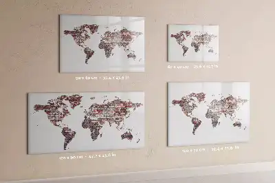Mapa-múndi em tijolos magnético para escrever