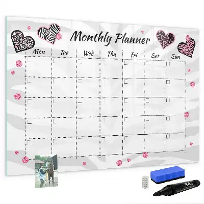 Quadro magnético para desenhar planner mensal elegante