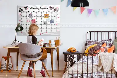Quadro magnético para desenhar planner mensal elegante