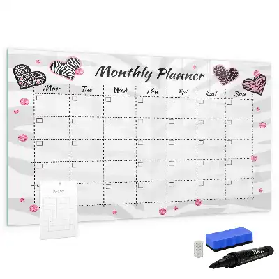 Quadro magnético para desenhar planner mensal elegante