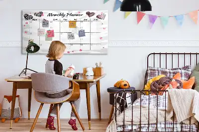 Quadro magnético para desenhar planner mensal elegante
