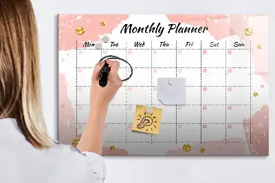 Planner mensal quadro magnético para escrever