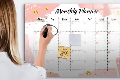 Planner mensal quadro magnético para escrever
