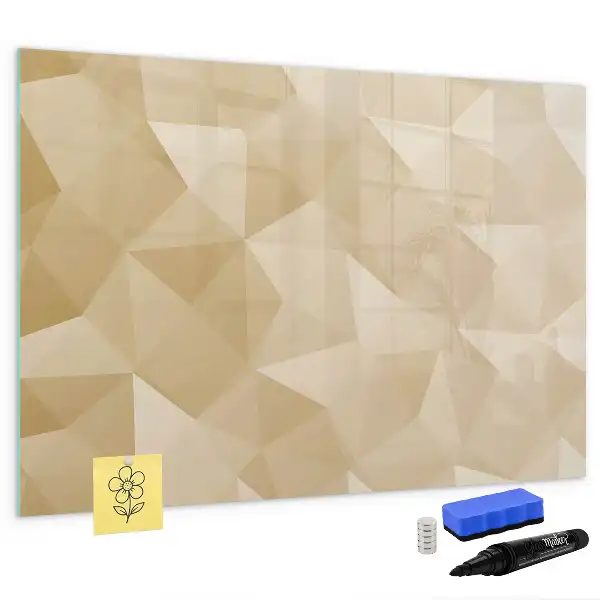 Quadro magnético para escrever estampa de abstração de triângulos