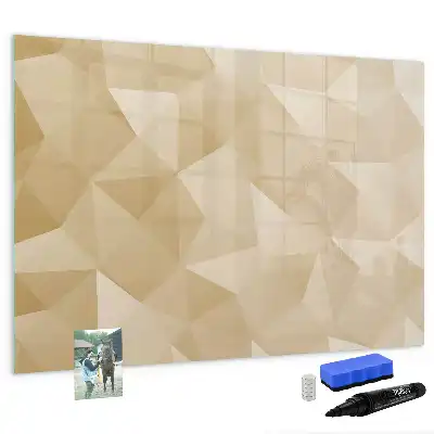 Quadro magnético para escrever estampa de abstração de triângulos