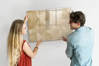 Quadro magnético para escrever estampa de abstração de triângulos