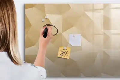 Quadro magnético para escrever estampa de abstração de triângulos