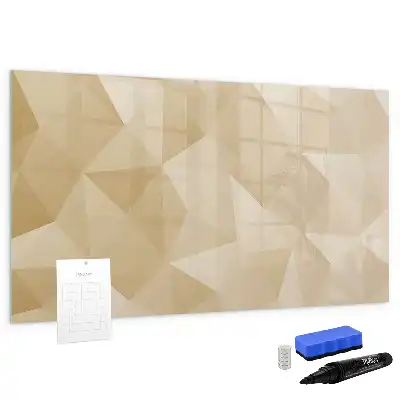 Quadro magnético para escrever estampa de abstração de triângulos