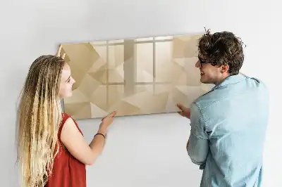 Quadro magnético para escrever estampa de abstração de triângulos