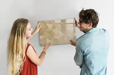 Quadro magnético para escrever estampa de abstração de triângulos