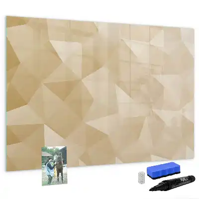 Quadro magnético para escrever estampa de abstração de triângulos